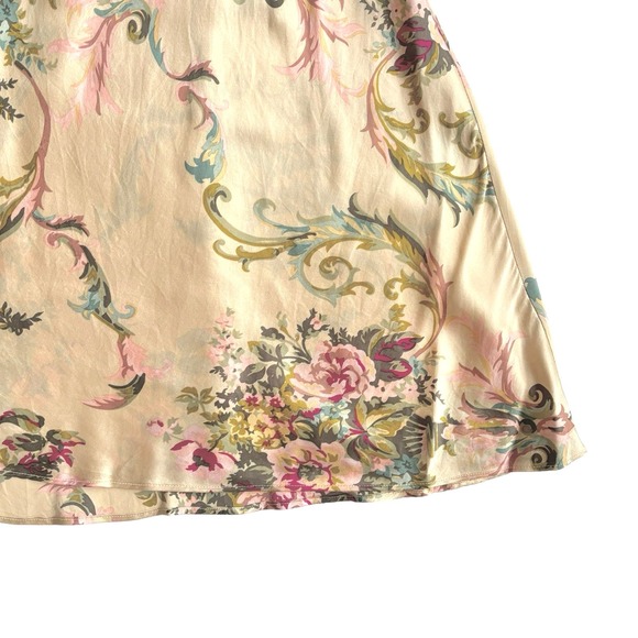 VINTAGE VICTORIA'S SECRET GOLD LABEL FLORAL SILK SLIP MINI DRESS WOMEN SIZE XSP - Picture 11 of 15